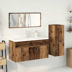 4 Piece Bathroom Furniture Set Old Wood Engineered Wood