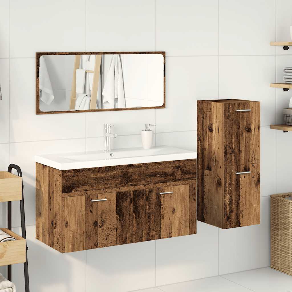 4 Piece Bathroom Furniture Set Old Wood Engineered Wood