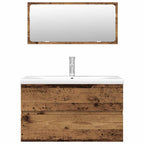 3 Piece Bathroom Furniture Set Old Wood Engineered Wood