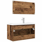 3 Piece Bathroom Furniture Set Old Wood Engineered Wood