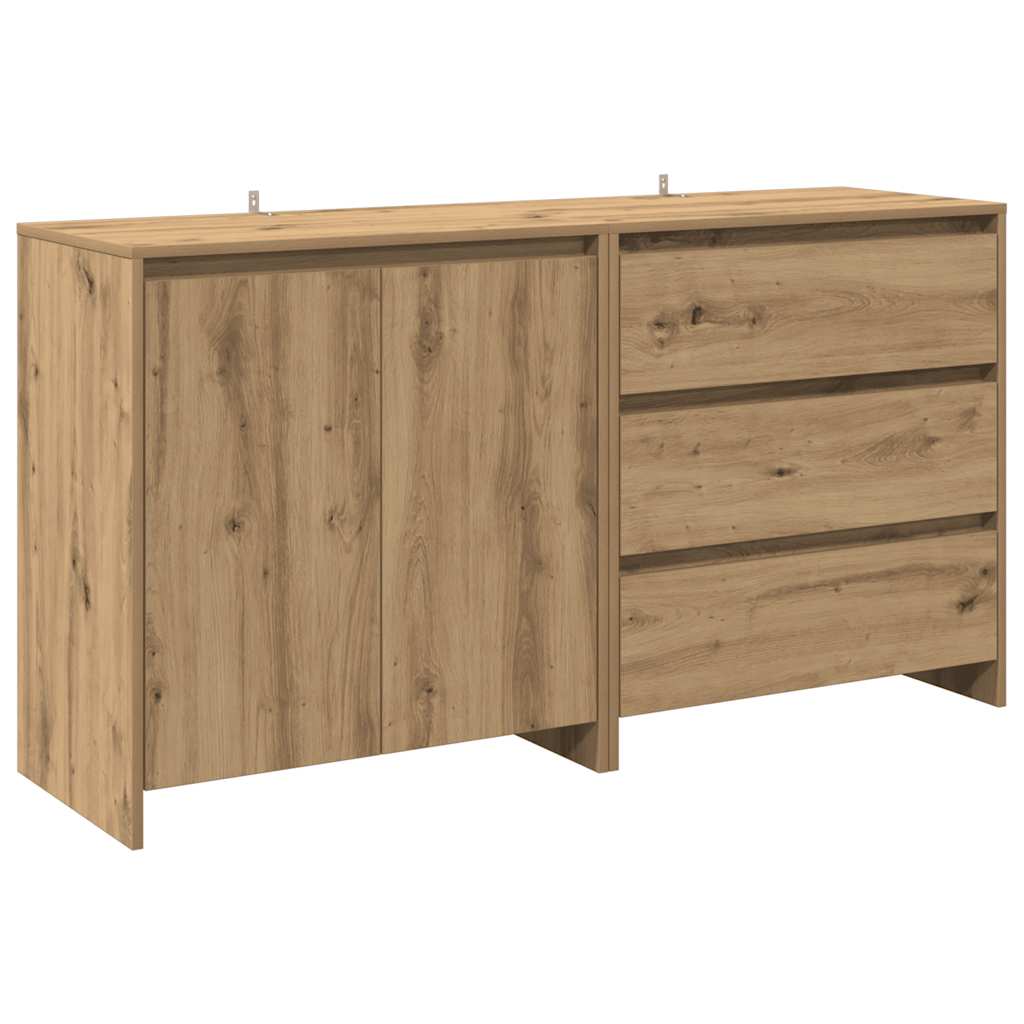 2 Piece Sideboard Artisan Oak Engineered Wood