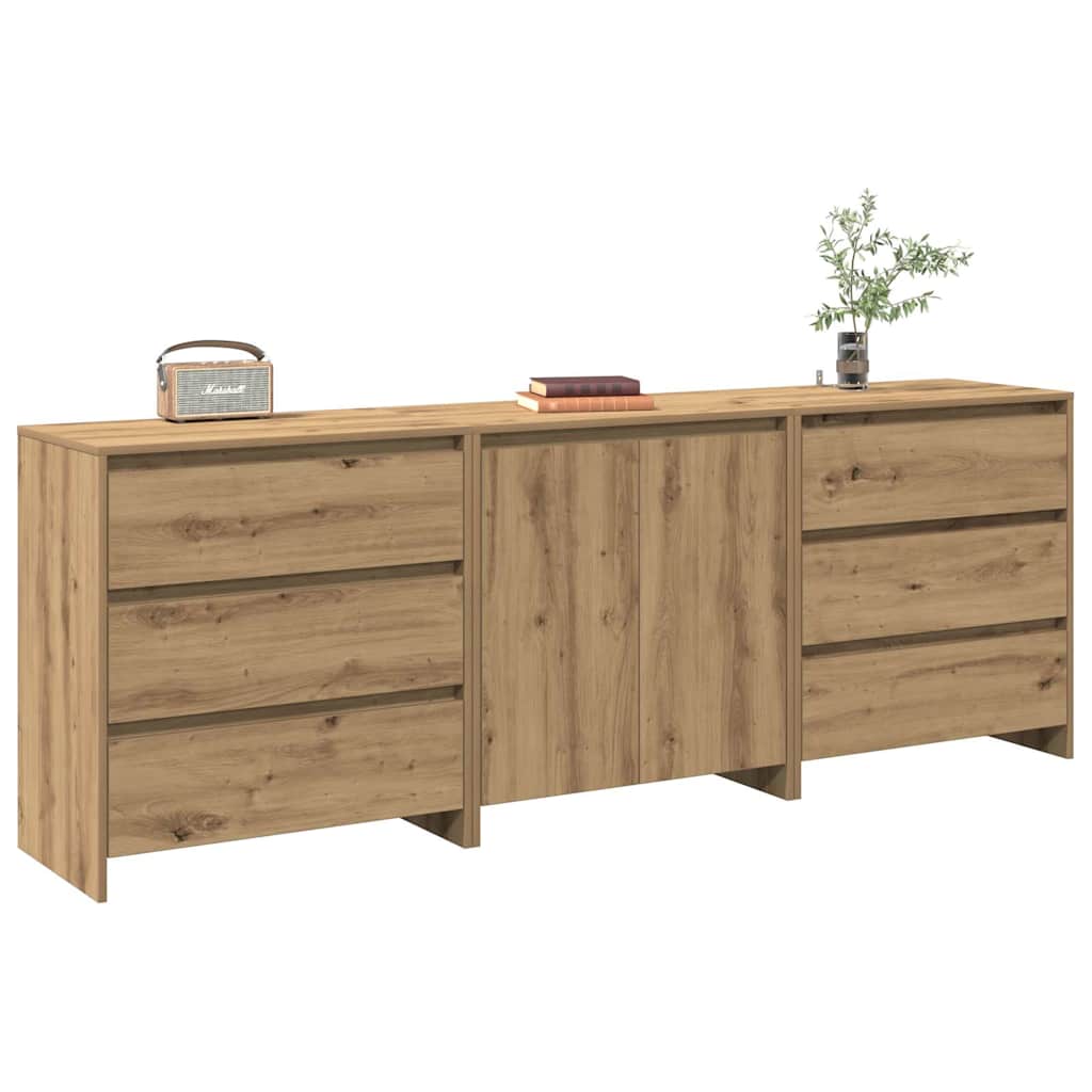 3 Piece Sideboard Engineered Wood