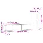 3 Piece TV Cabinet Set Wall-mounted Old Wood Engineered Wood