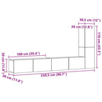 3 Piece TV Cabinet Set Wall-mounted Artisan Oak Engineered Wood