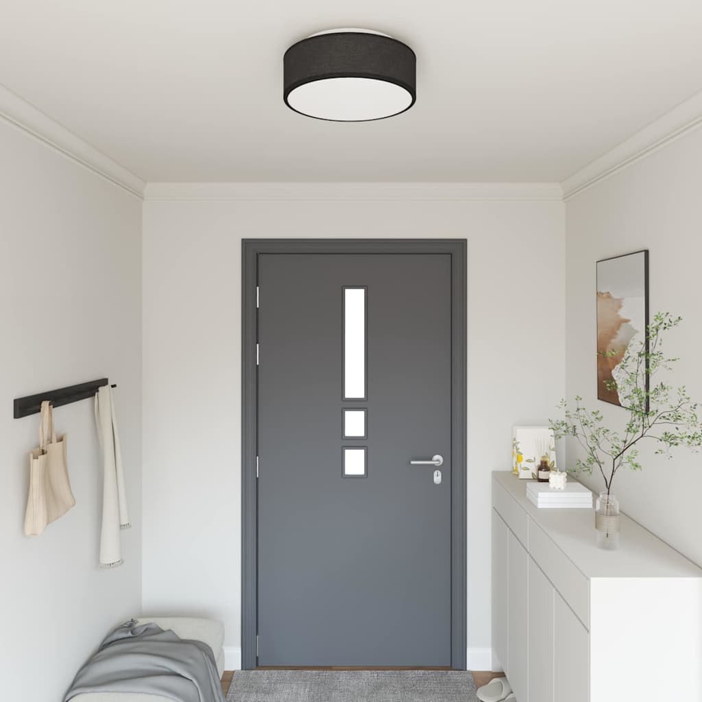 Ceiling Lamp with Spotlights Black 38 x 38 x 13.5 cm Fabric