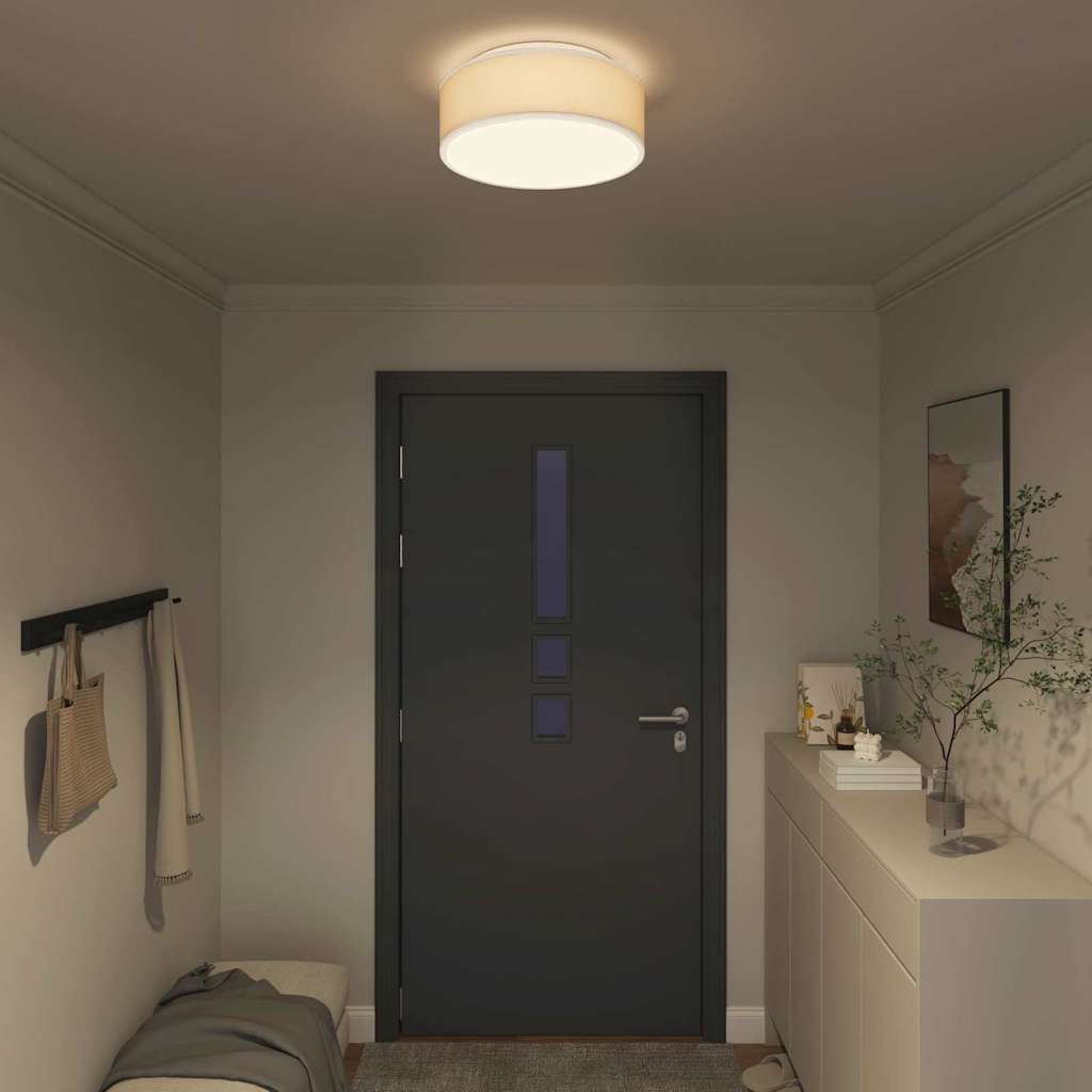 Ceiling Lamp with Spotlights White 38 x 38 x 13.5 cm Fabric