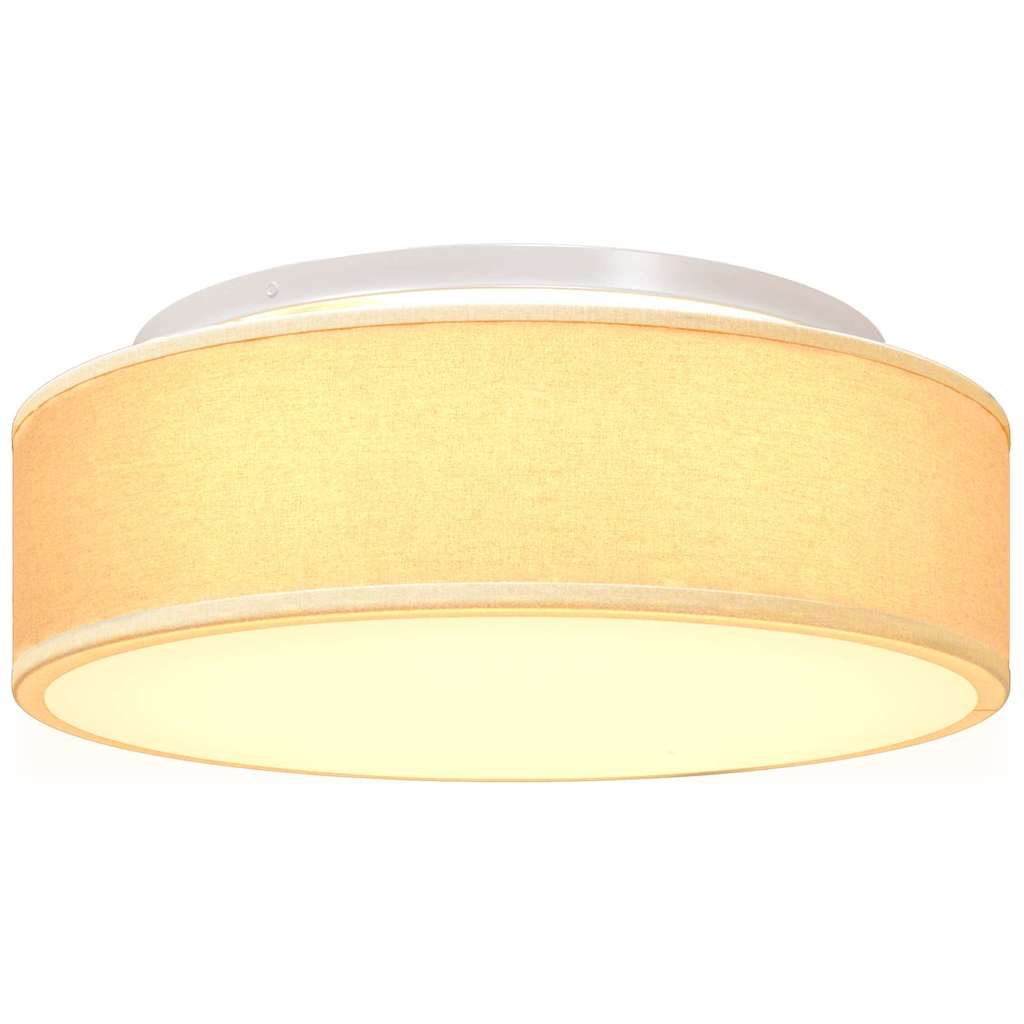 Ceiling Lamp with Spotlights White 38 x 38 x 13.5 cm Fabric