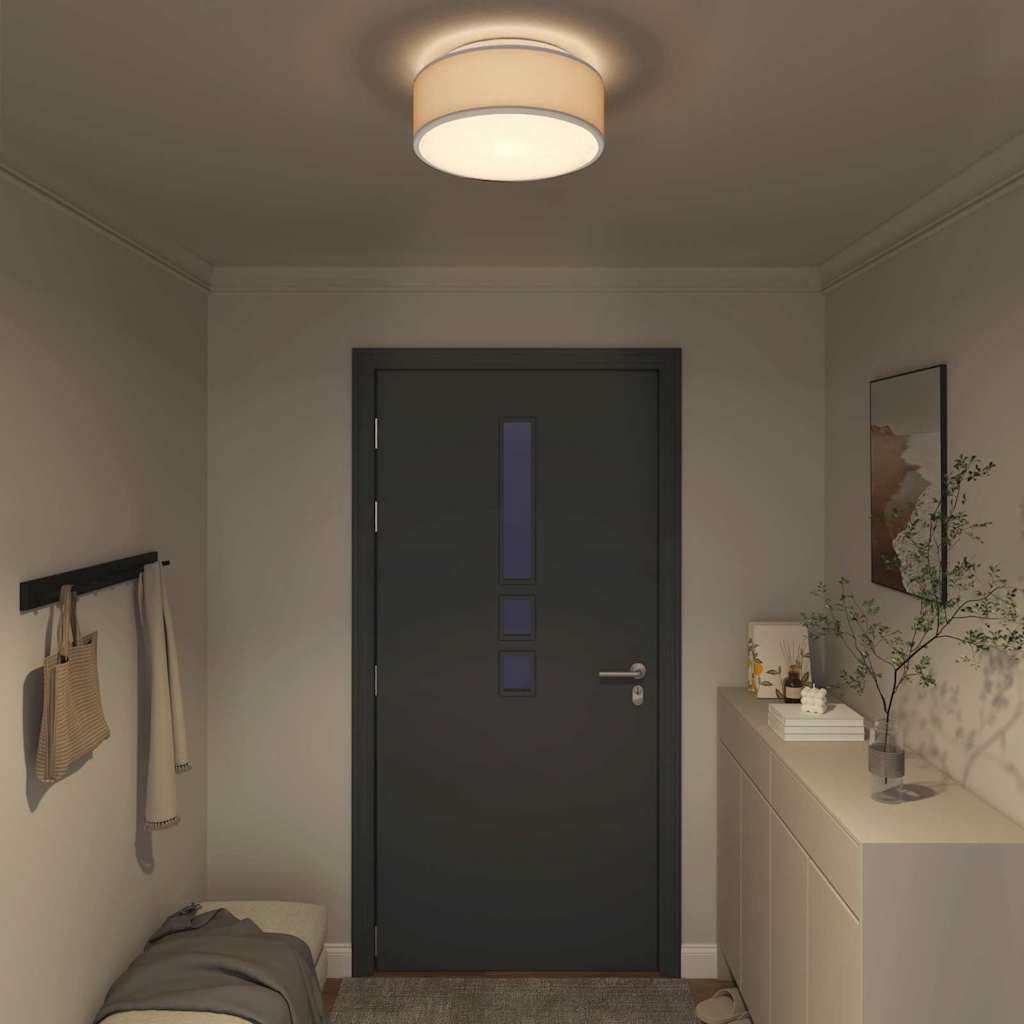 Ceiling Lamp with Spotlights Grey 38 x 38 x 13.5 cm Fabric