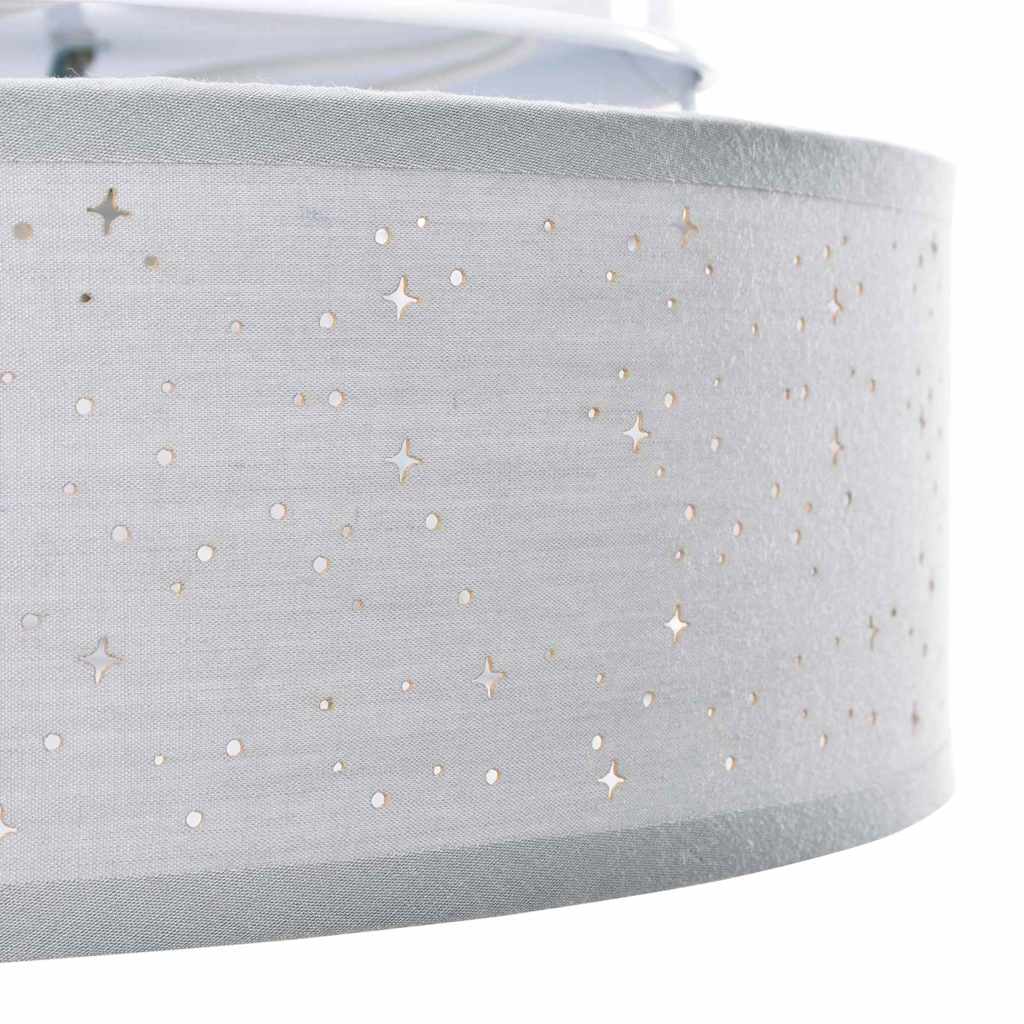 Ceiling Lamp with Spotlights Grey 30 x 30 x 13.5 cm Fabric