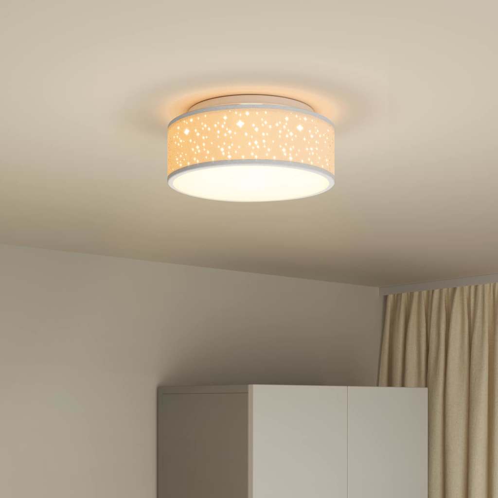 Ceiling Lamp with Spotlights Grey 30 x 30 x 13.5 cm Fabric