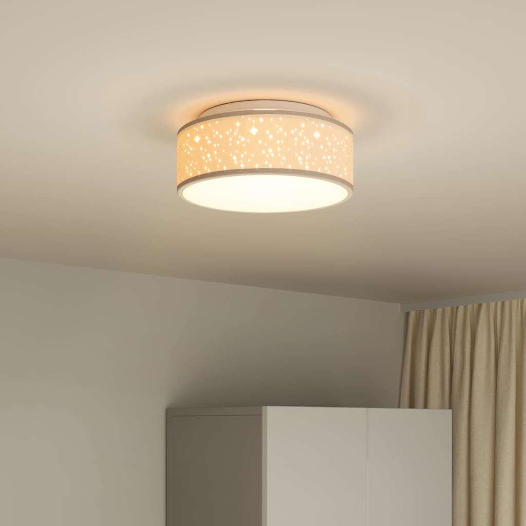 Ceiling Lamp with Spotlights Taupe 30 x 30 x 13.5 cm Fabric