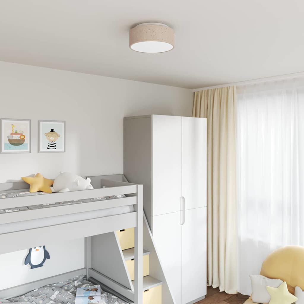 Ceiling Lamp with Spotlights Taupe 30 x 30 x 13.5 cm Fabric