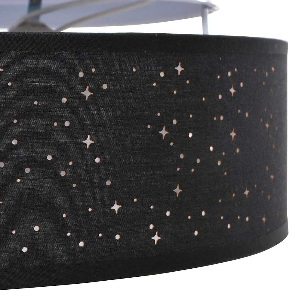 Ceiling Lamp with Spotlights Black 38 x 38 x 13.5 cm Fabric