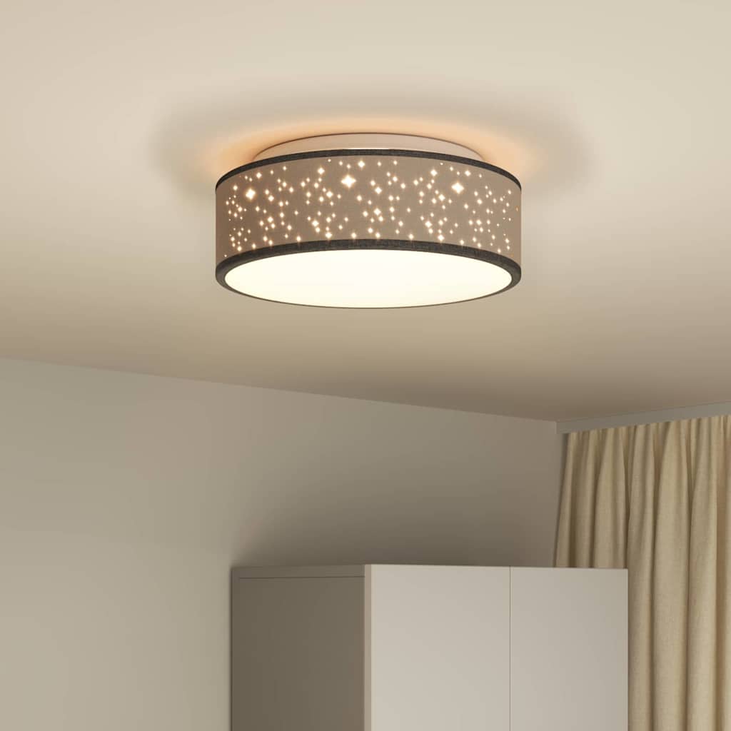 Ceiling Lamp with Spotlights Black 38 x 38 x 13.5 cm Fabric