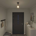 Ceiling Spotlight Black 13 x 13 x 26 cm Glass and Metal