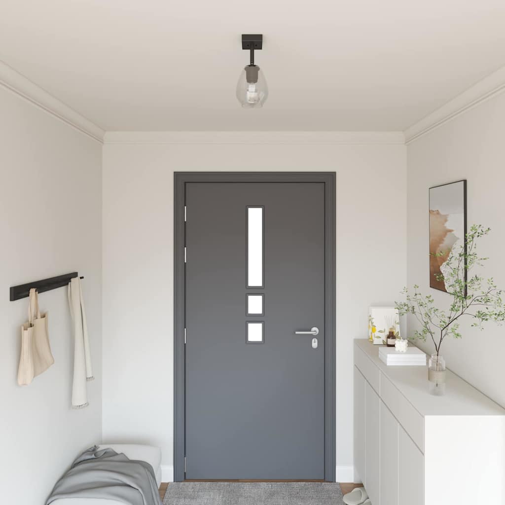 Ceiling Spotlight Black 13 x 13 x 26 cm Glass and Metal