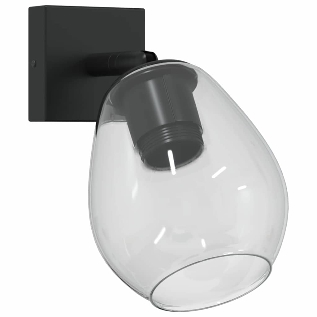 Ceiling Spotlight Black 13 x 13 x 26 cm Glass and Metal