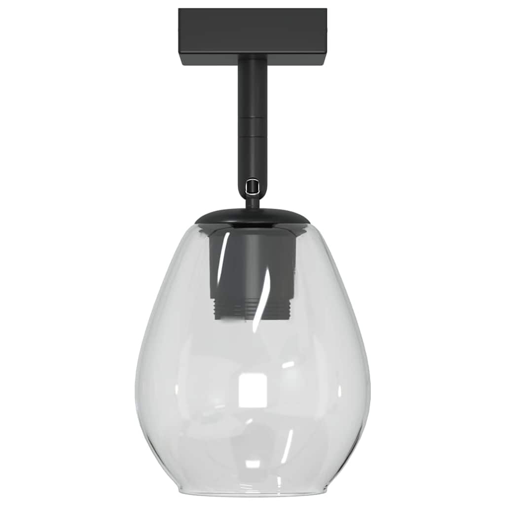 Ceiling Spotlight Black 13 x 13 x 26 cm Glass and Metal