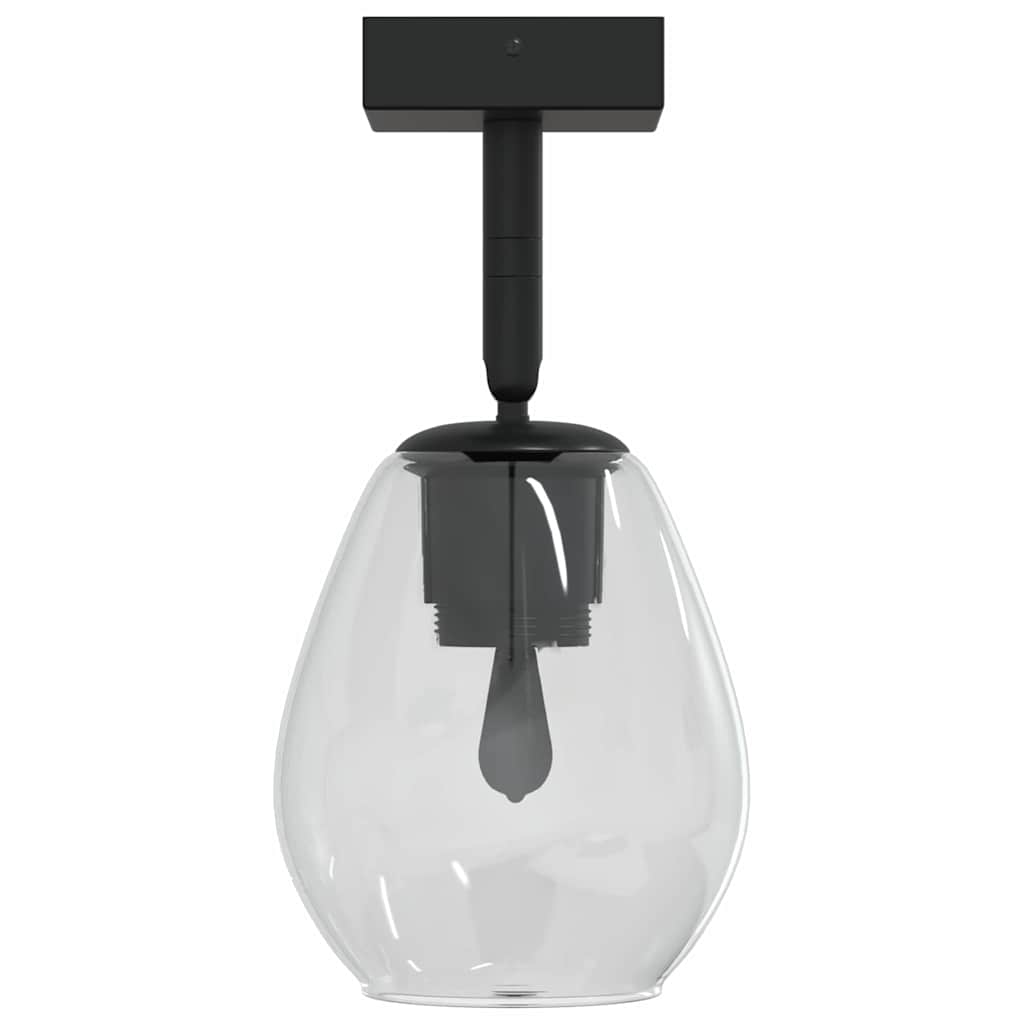 Ceiling Spotlight Black 13 x 13 x 26 cm Glass and Metal