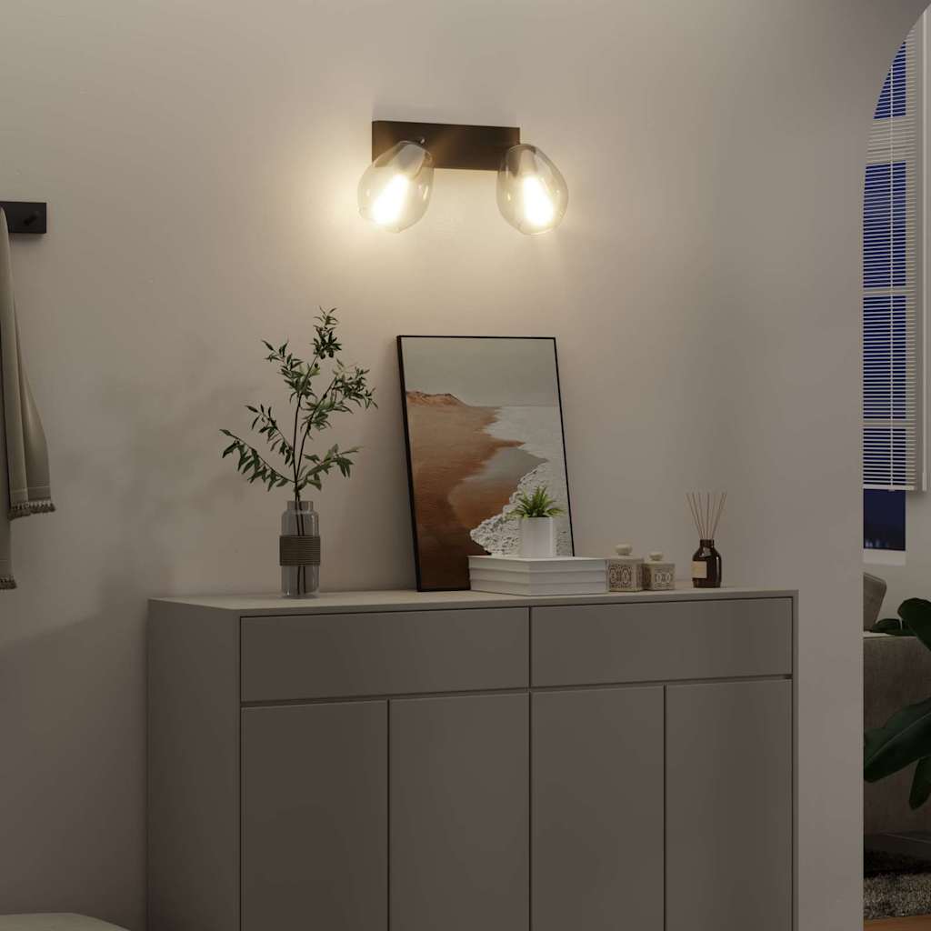 Ceiling Spotlight Black 33 x 13 x 26 cm Glass and Metal