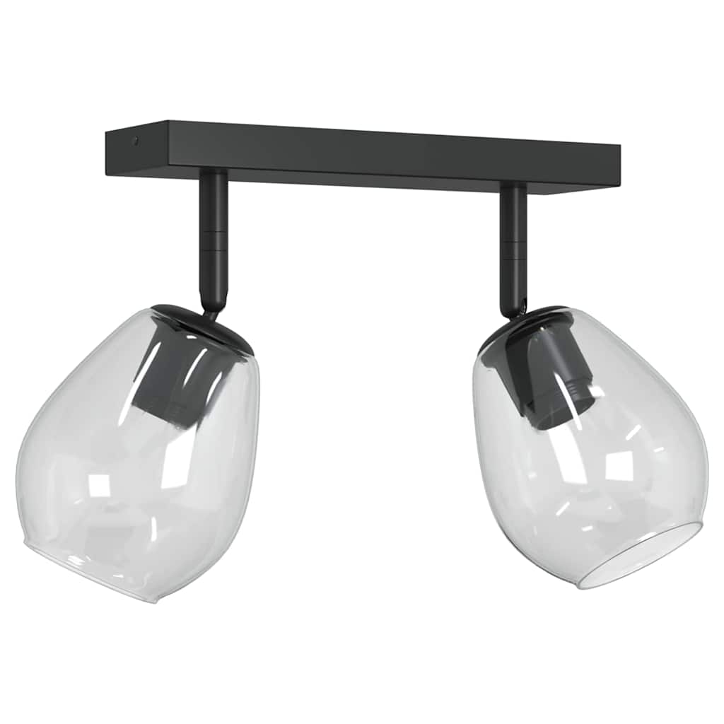 Ceiling Spotlight Black 33 x 13 x 26 cm Glass and Metal