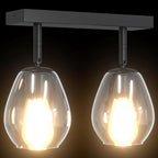 Ceiling Spotlight Black 33 x 13 x 26 cm Glass and Metal