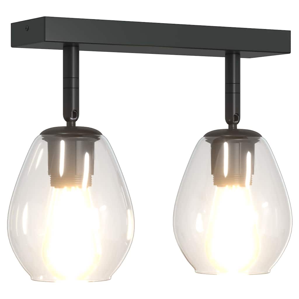 Ceiling Spotlight Black 33 x 13 x 26 cm Glass and Metal
