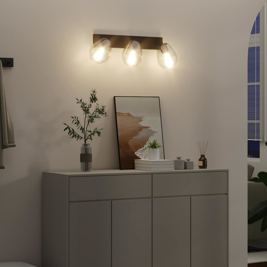 Ceiling Spotlight Black 54 x 13 x 26 cm Glass and Metal