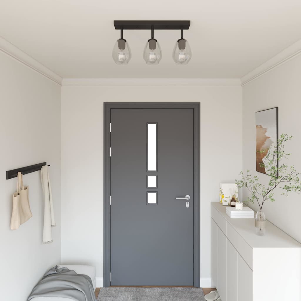 Ceiling Spotlight Black 54 x 13 x 26 cm Glass and Metal