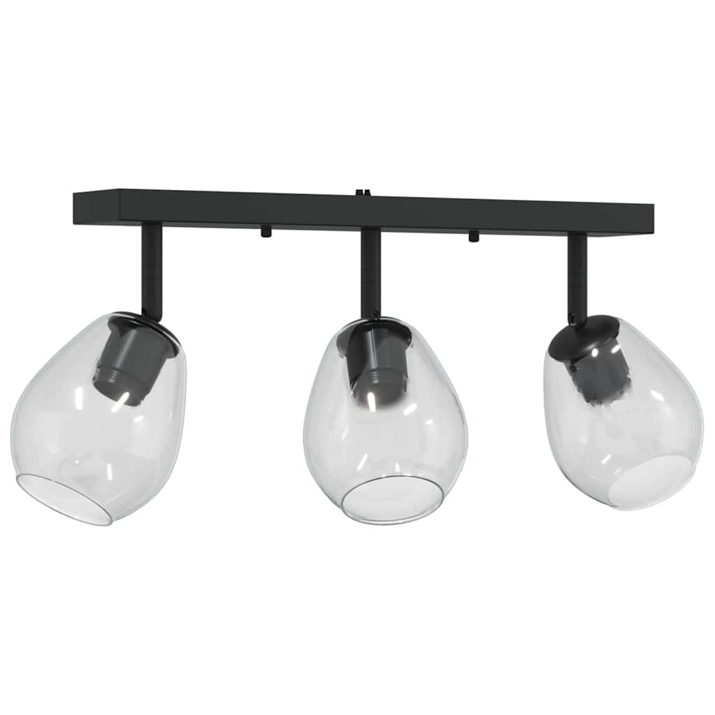 Ceiling Spotlight Black 54 x 13 x 26 cm Glass and Metal