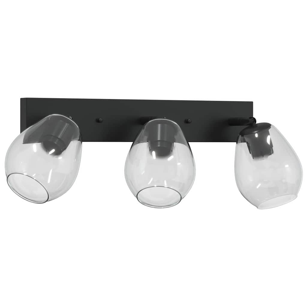 Ceiling Spotlight Black 54 x 13 x 26 cm Glass and Metal