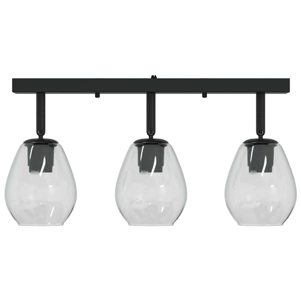 Ceiling Spotlight Black 54 x 13 x 26 cm Glass and Metal