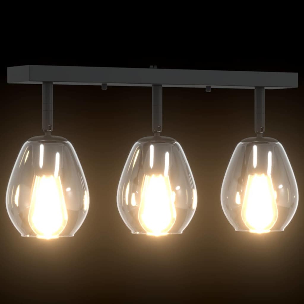 Ceiling Spotlight Black 54 x 13 x 26 cm Glass and Metal