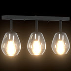 Ceiling Spotlight Black 54 x 13 x 26 cm Glass and Metal