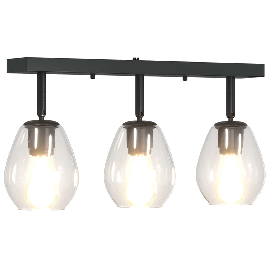 Ceiling Spotlight Black 54 x 13 x 26 cm Glass and Metal