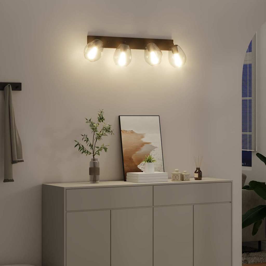 Ceiling Spotlight Black 73.5 x 13 x 26 cm Glass and Metal