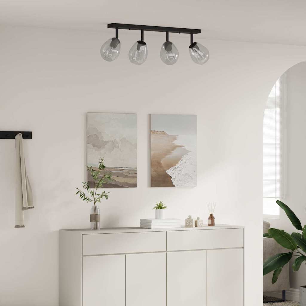 Ceiling Spotlight Black 73.5 x 13 x 26 cm Glass and Metal