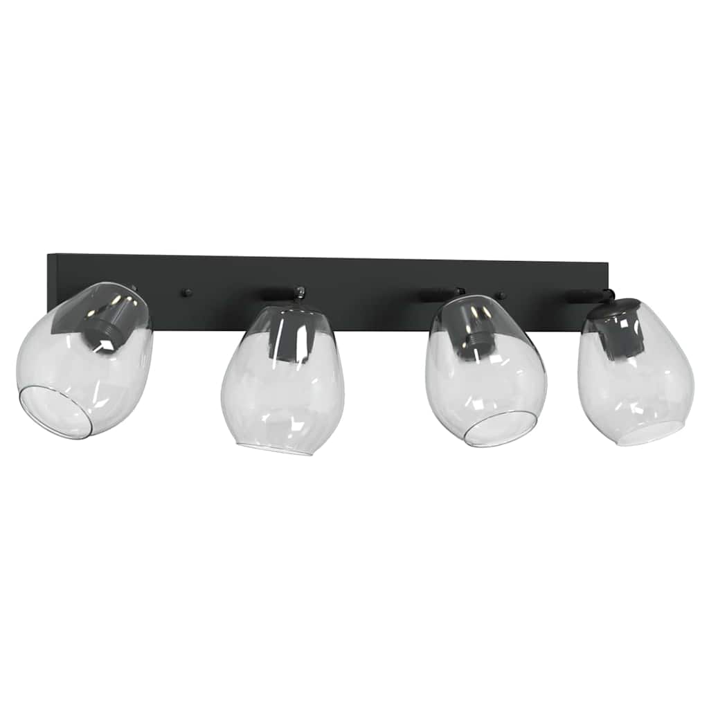Ceiling Spotlight Black 73.5 x 13 x 26 cm Glass and Metal