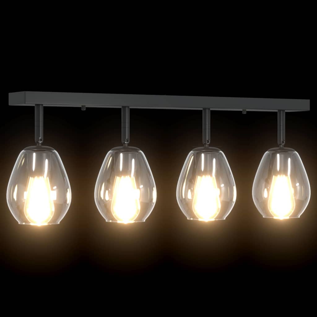 Ceiling Spotlight Black 73.5 x 13 x 26 cm Glass and Metal