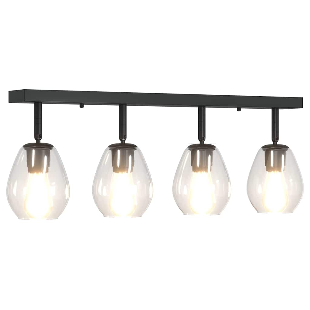 Ceiling Spotlight Black 73.5 x 13 x 26 cm Glass and Metal