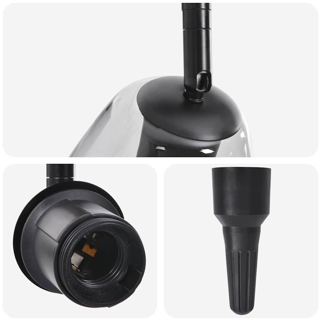 Ceiling Spotlight Black 110.5 x 13 x 26 cm Glass and Metal