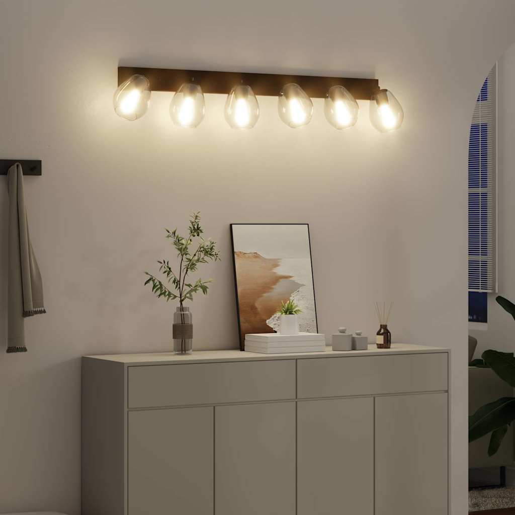 Ceiling Spotlight Black 110.5 x 13 x 26 cm Glass and Metal