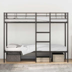 Bunk Bed without Mattress Black 90x200 cm Steel