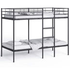 Bunk Bed without Mattress Black 90x200 cm Steel