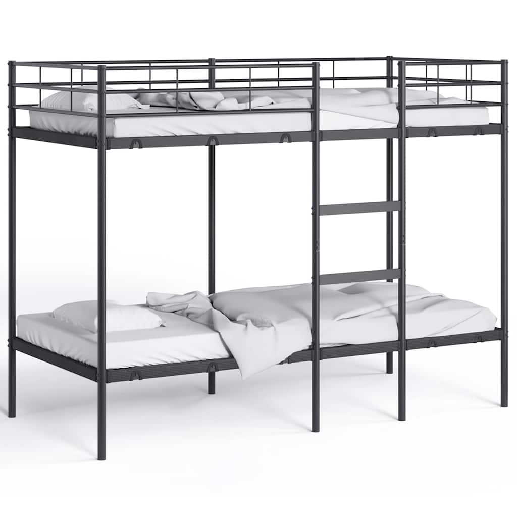 Bunk Bed without Mattress Black 90x200 cm Steel