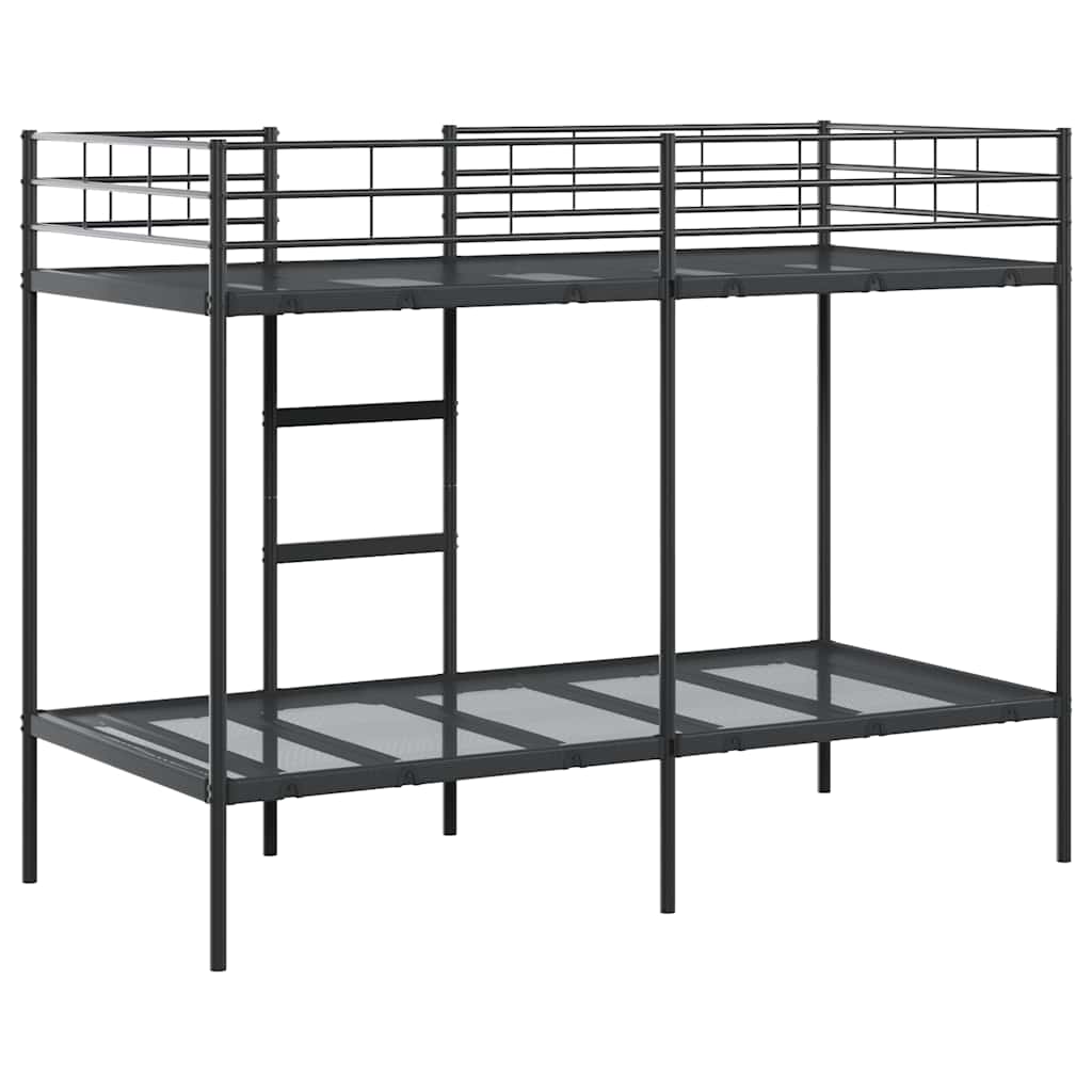 Bunk Bed without Mattress Black 90x200 cm Steel