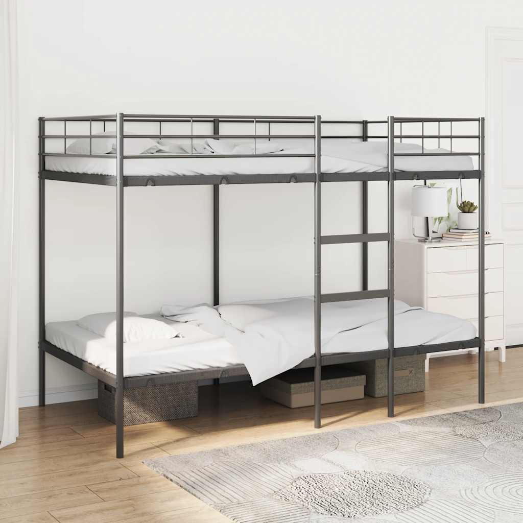 Bunk Bed without Mattress Black 107x203 cm Steel