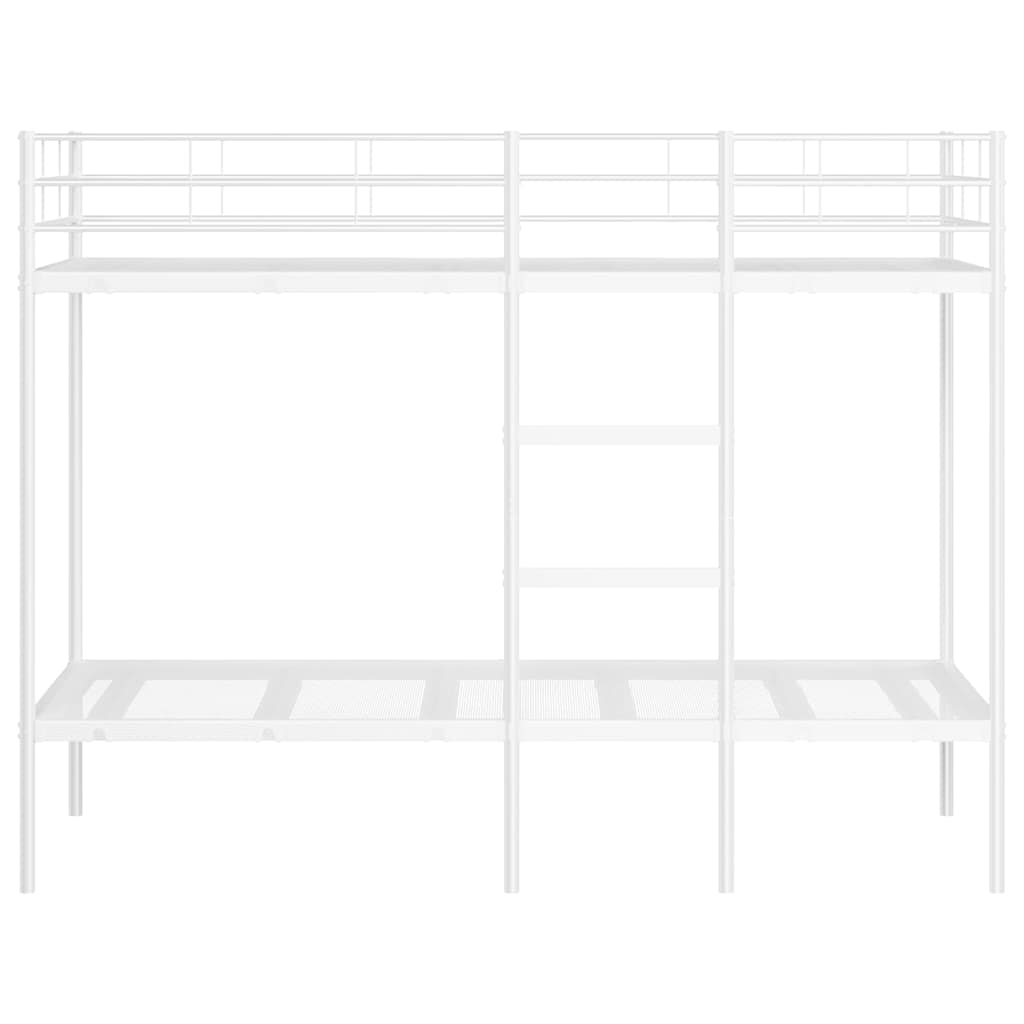 Bunk Bed without Mattress White 90x200 cm Steel