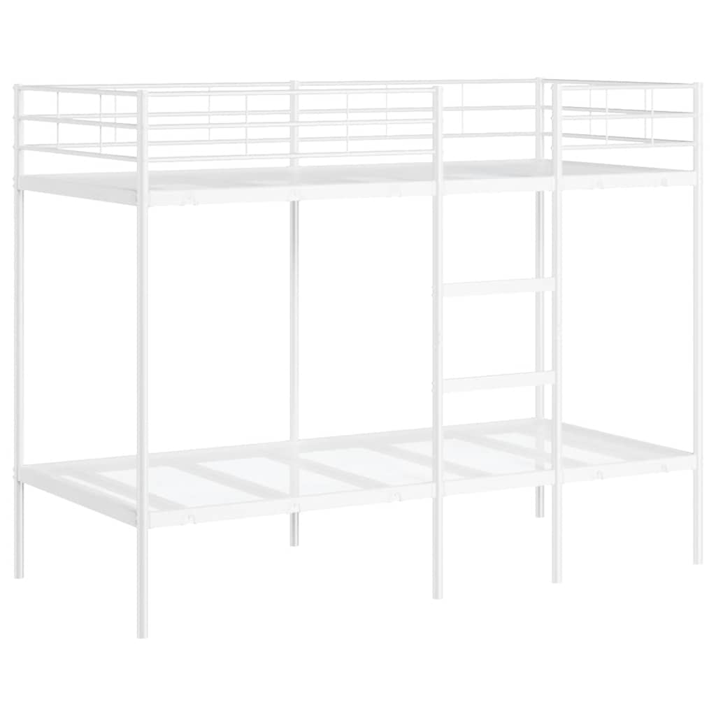 Bunk Bed without Mattress White 100x190 cm Steel