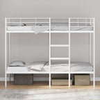 Bunk Bed without Mattress White 100x190 cm Steel